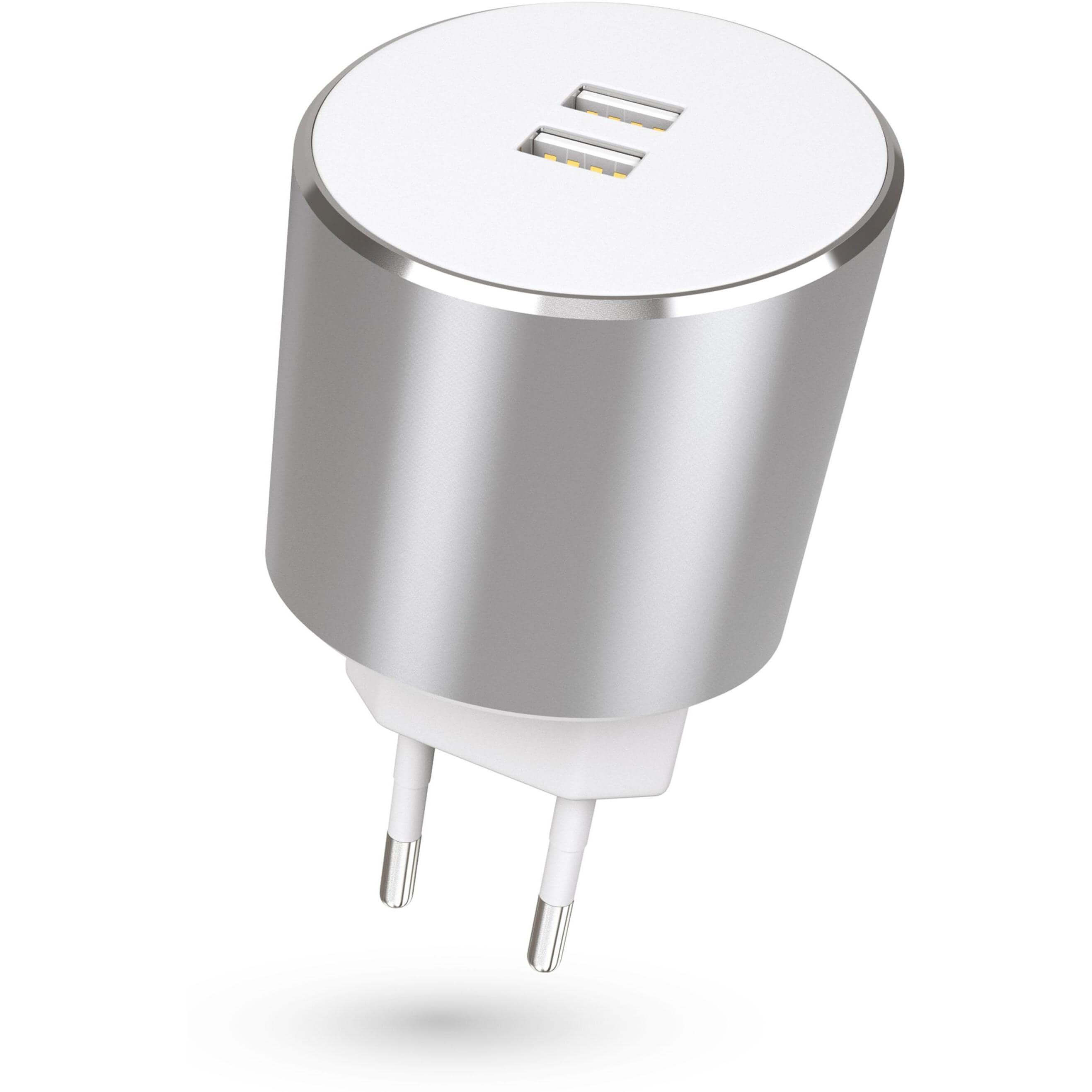 KIT PLATINUM Lader 220V 2xUSB 3.4A Sølv