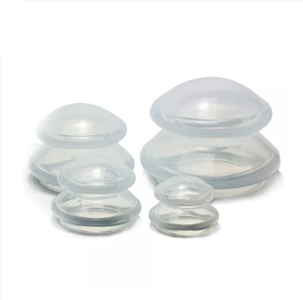 Transparent massage koppar silikonkoppor 4x