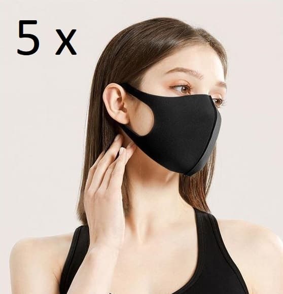 5-pack Tvättbar Skyddsmask/Munskydd Lyx