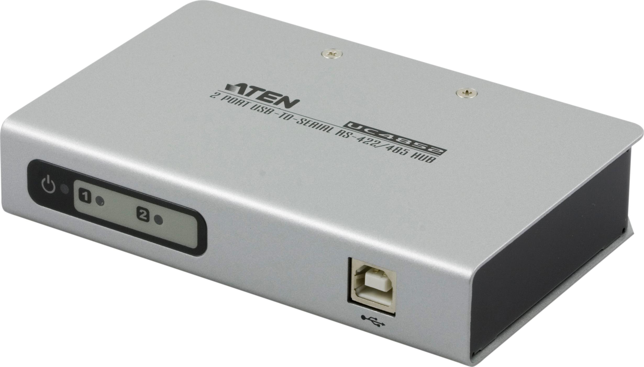 ATEN USB-tilsluttet seriel hub, 2 porte, RS-485, DB9 han