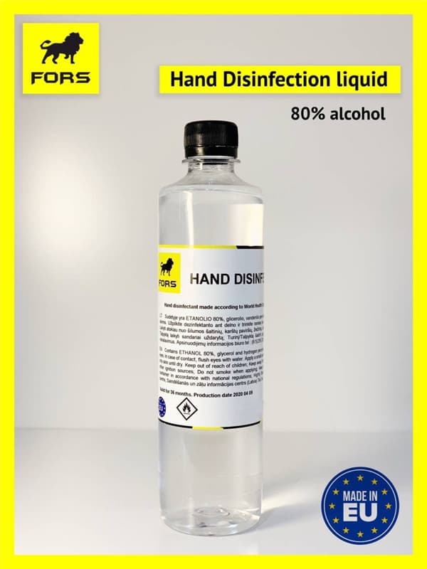 Handdesinfektion 80% Alkohol, 500ml / En halv liter!