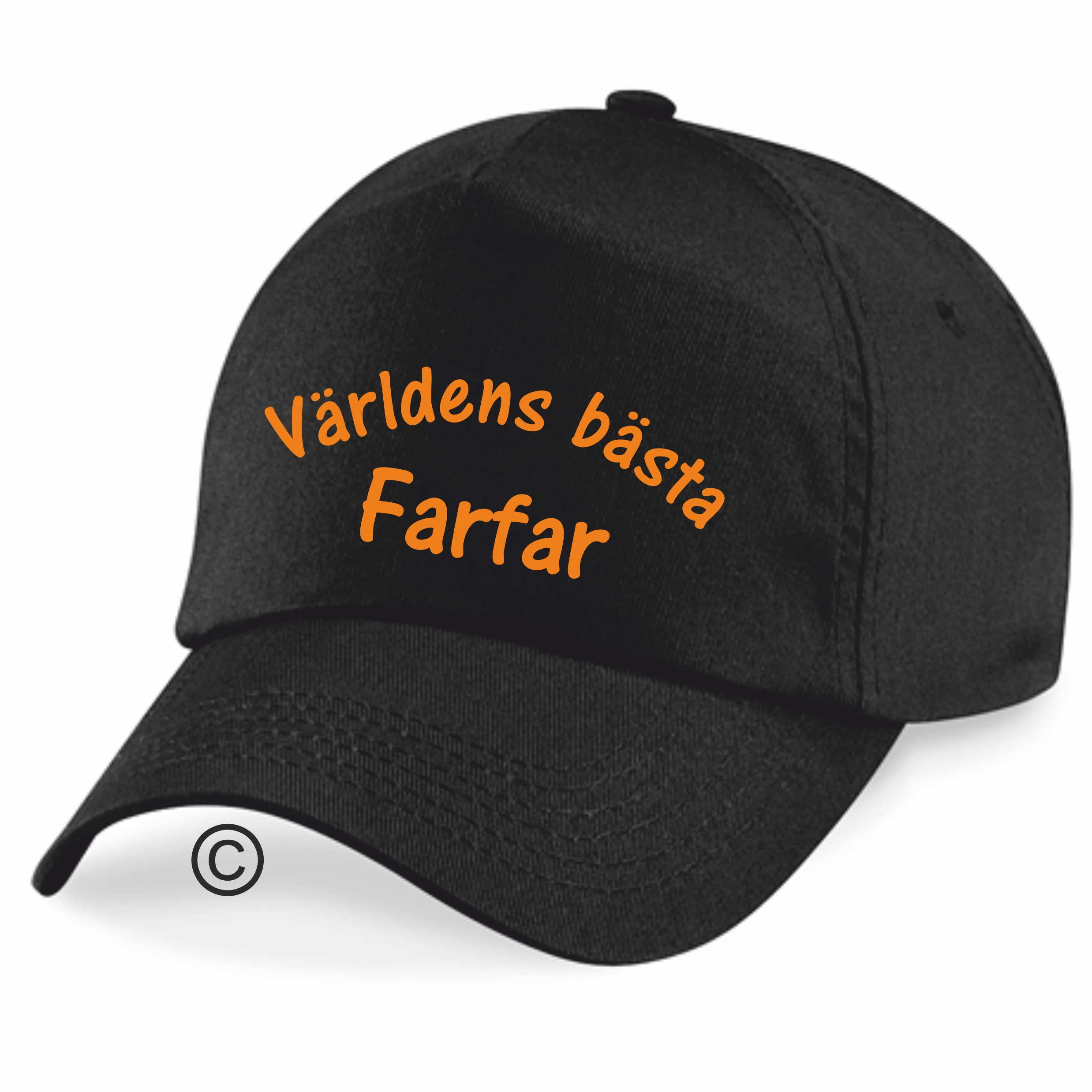 Keps Världens Bästa Farfar SVART(ORANGE