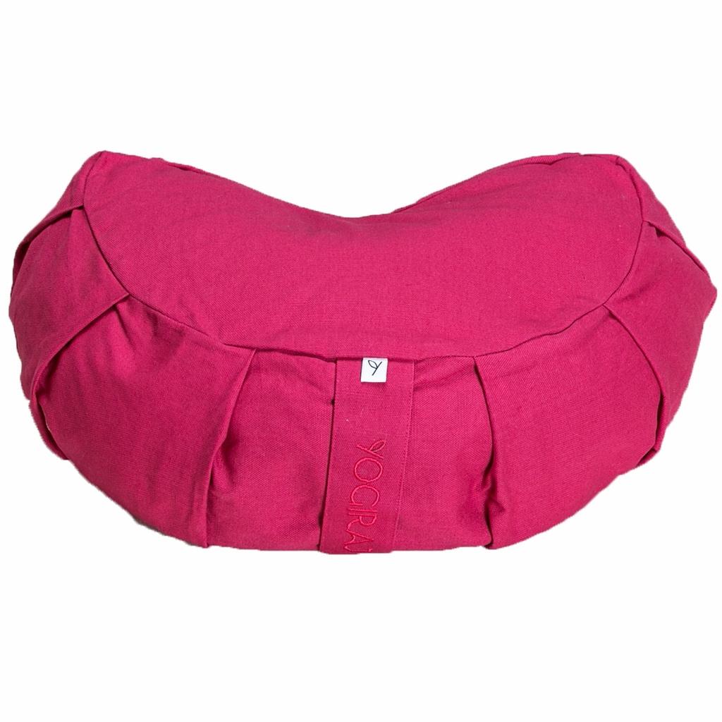 YOGIRAJ Crescent meditation cushion Raspberry red