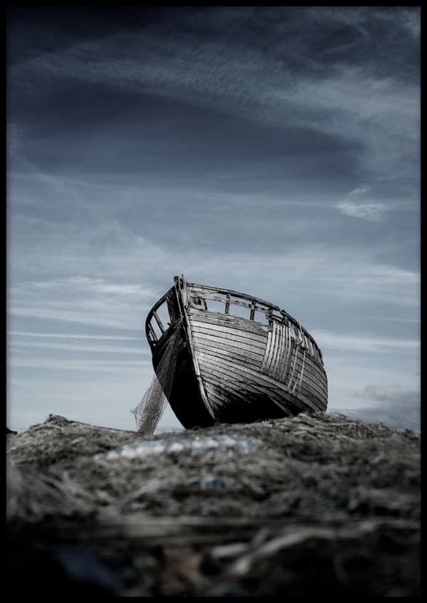 OLD FISHING BOAT POSTER 30x40cm