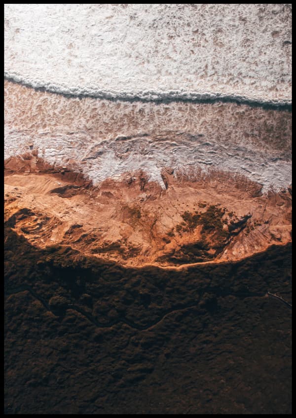WHITE WAVE BEACH POSTER 21x30cm