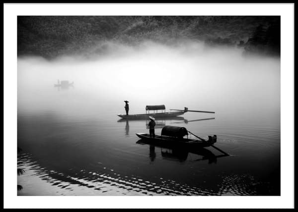 FISHING IN THE FOG POSTER 21x30cm