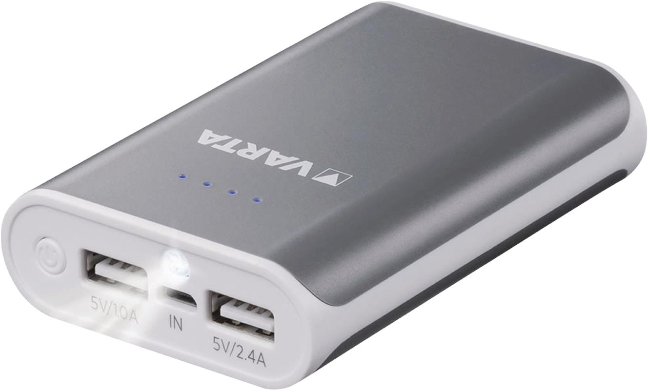 Bærbare Power Bank 6000 mAh Grå