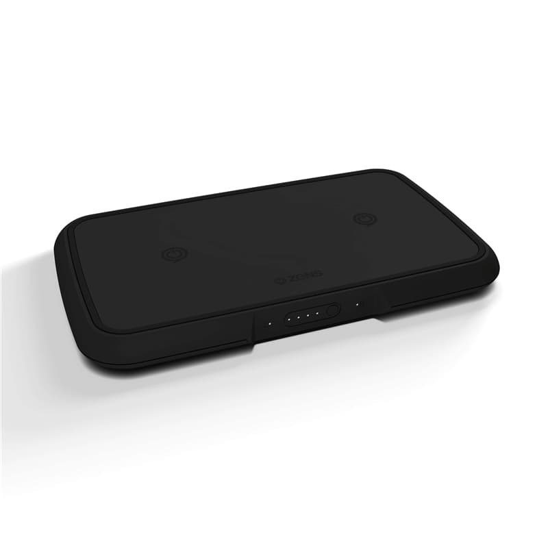 Zens Dual Powerbank Qi Trådlös 9000Mah Laddar Och Laddas Trådlöst Svart