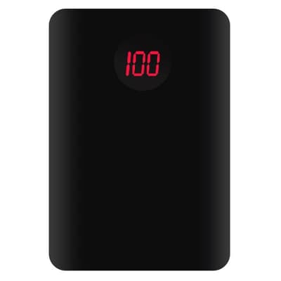 Smart lille powerbank med smart LED display. 10.000mAh. Sort.