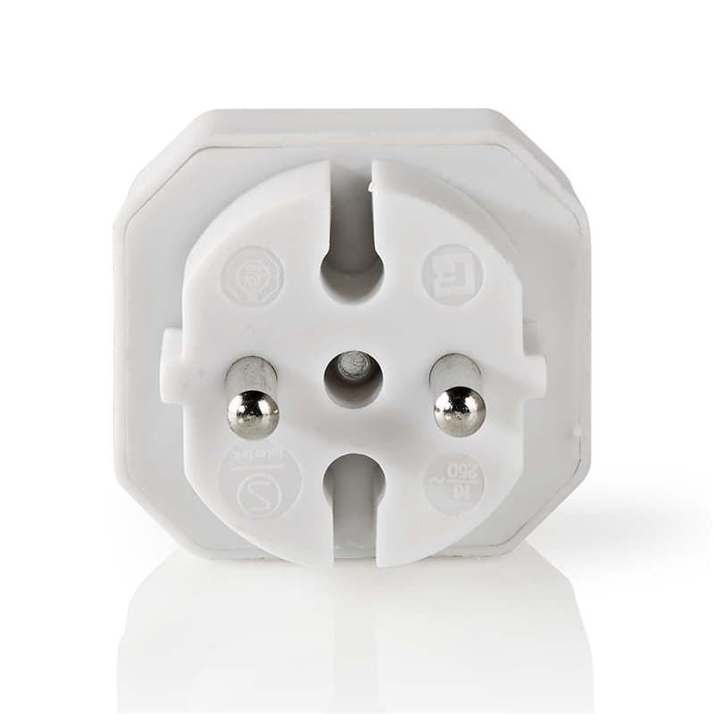 Eluttagssplitter | 2-delad | Eurovägguttag | Vit