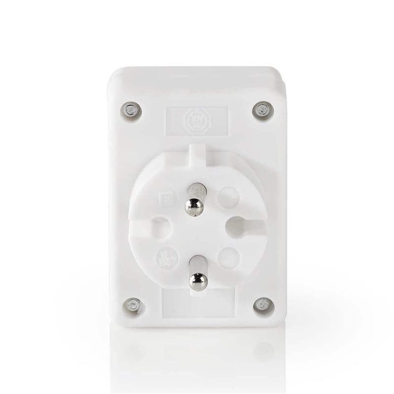 Stiksplitter | 3-vejs | Schuko-stiksokkel | Hvid