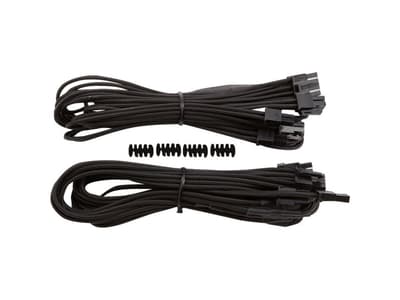 Corsair Premium Individually Sleeved PCIe Cables with Dual Connectors Black