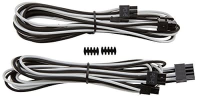 Corsair Premium Individually Sleeved PCIe Cables with Single Connector White/Black