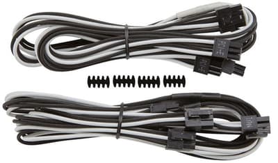 Corsair Premium Individually Sleeved PCIe Cables with Dual Connectors White/Black