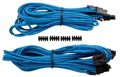 Corsair Premium Individually Sleeved PCIe Cables with Dual Connectors Blue