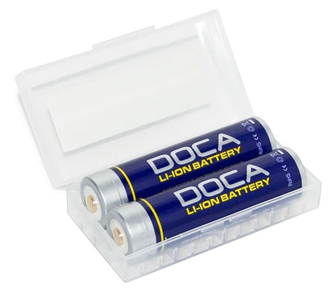DOCA - Laddningsbart batteri 18650, 2600mAh, 2-pack