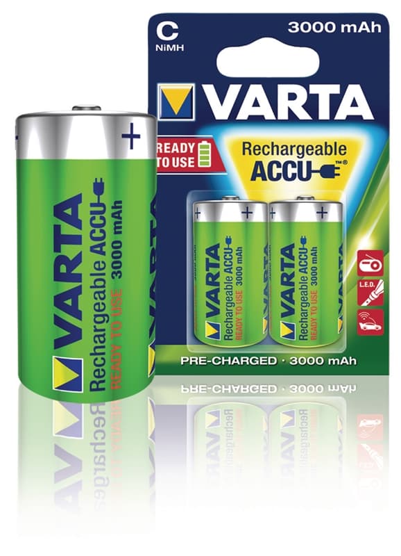 Genopladeligt Nimh Batteri C 1.2 V 3000 mAh 2-Bobler