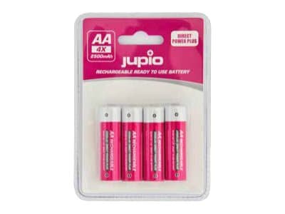 Jupio Rechargeable Batteries AA 2500 mAh 4 pcs DIRECT POWER PLUS