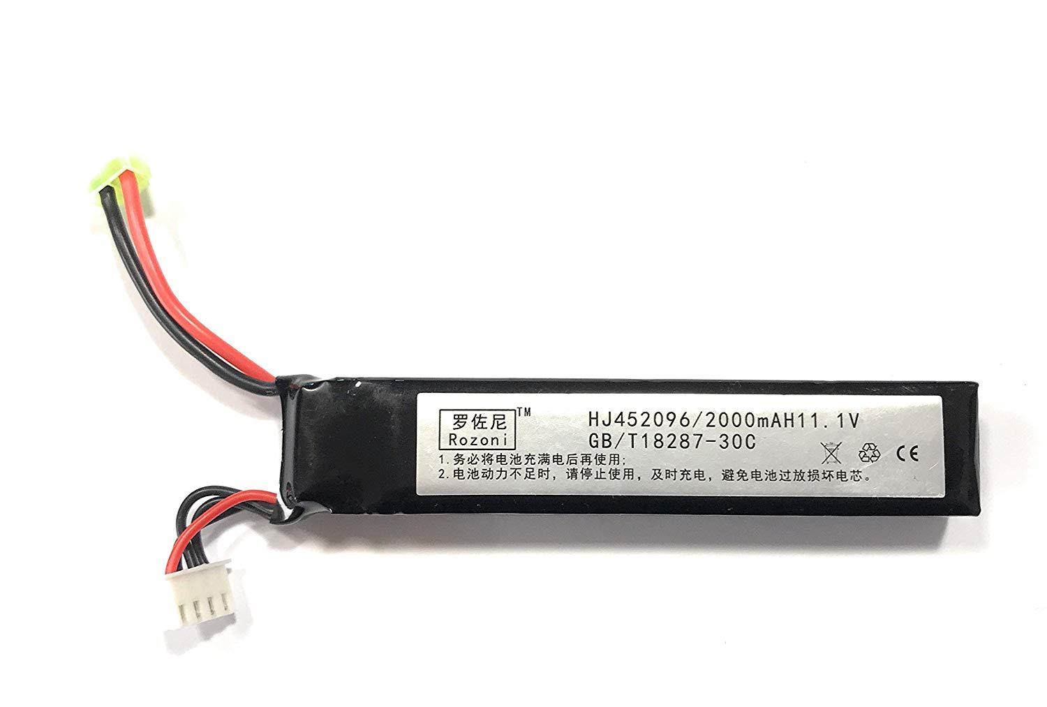 Airsoft Li-Po 11.1V 2000mAh 30C pr. M4 kranlager M110 SR25 AK47 MP5K MP5 Ar M249 M240B M60 G36 M14 RPK PKM L85 AUG G3