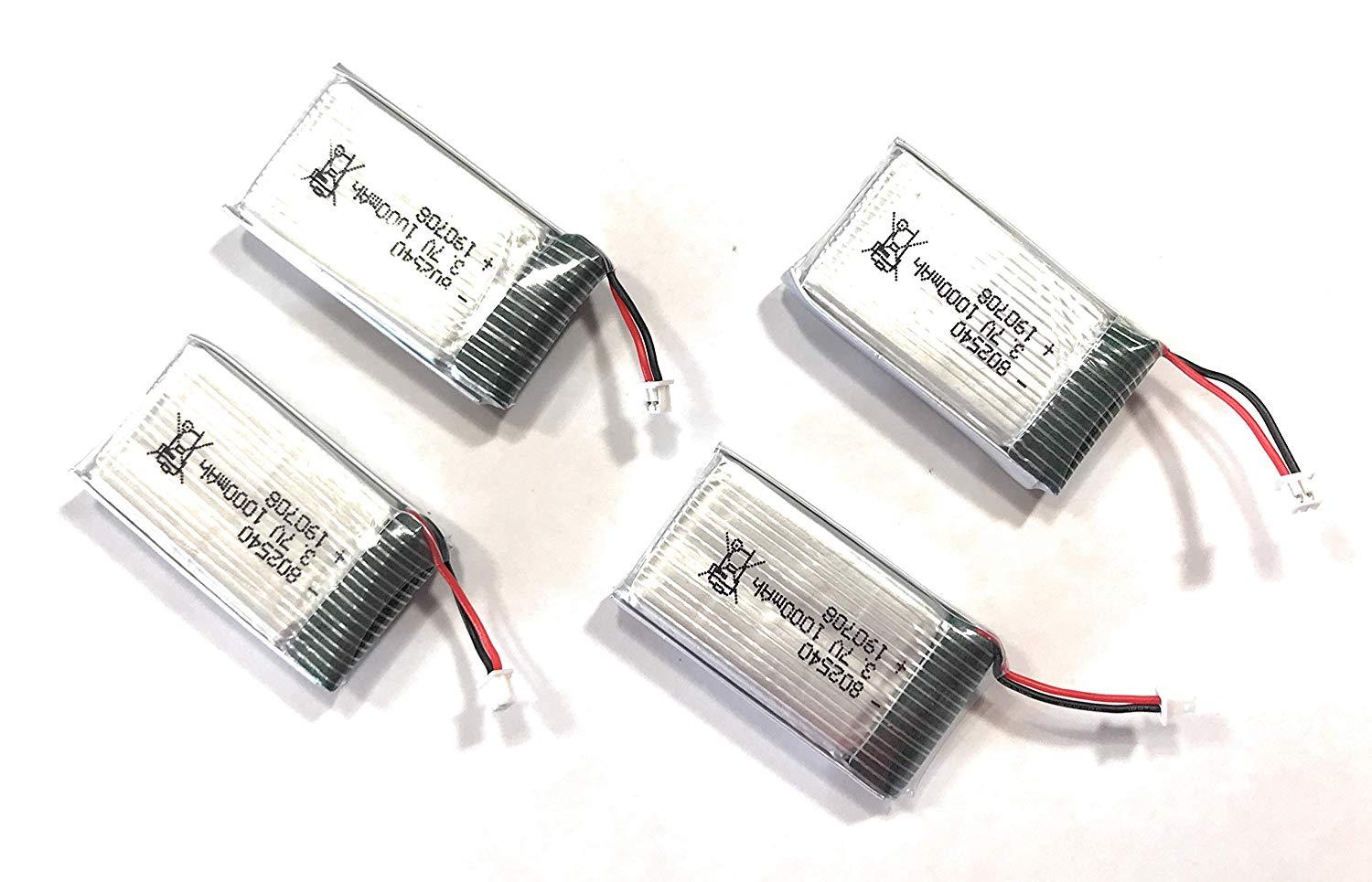 4 kpl 3.7V ladattava litiumparisto, 802540 3,7 V 1000mAh akku suojakortilla WiFi-kitille ESP32-kehityskortti Arduino Nodemculle