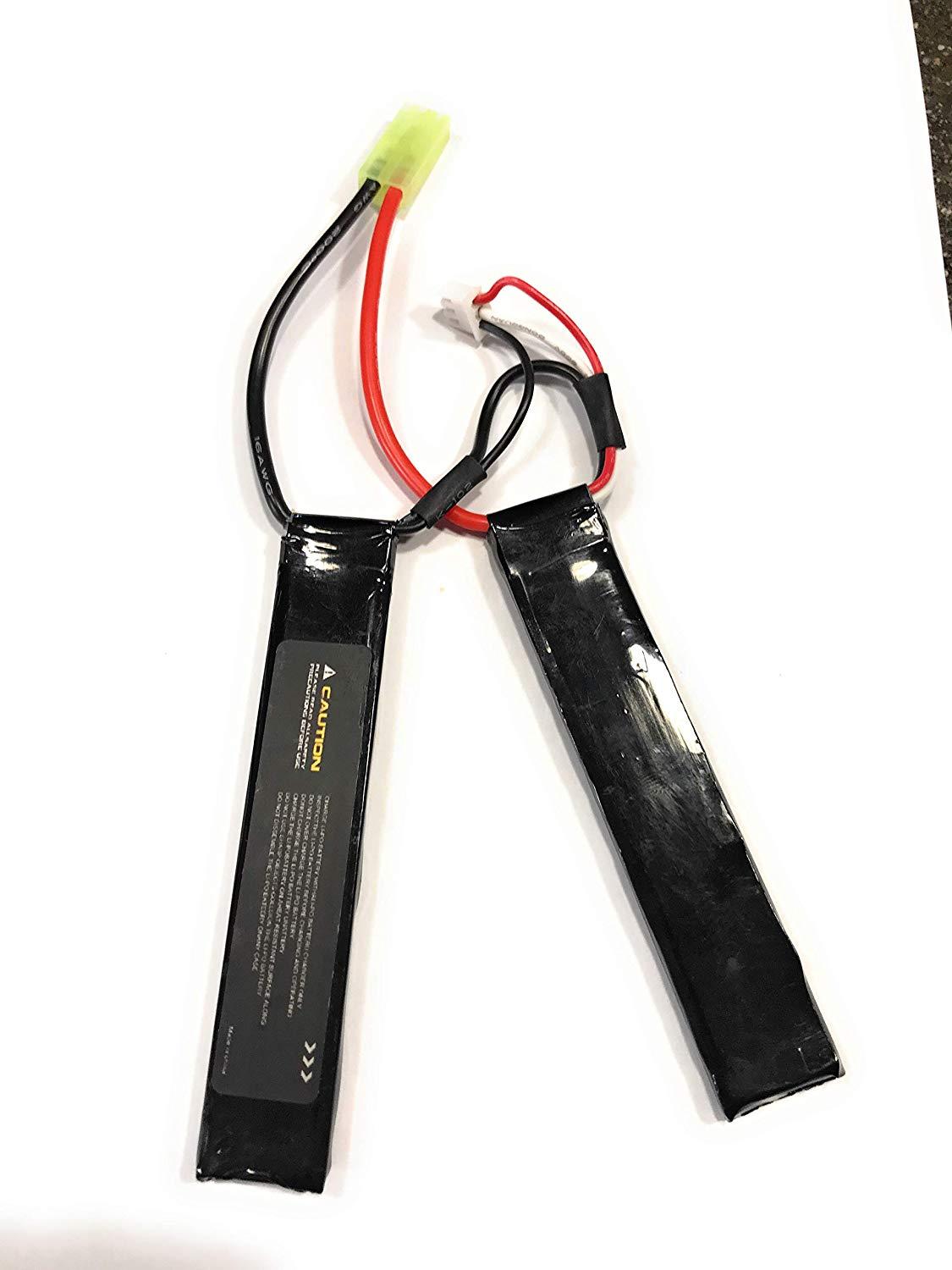 Taktisk version 2S 7.4V Airsoft 1200mAh 25C Lipo-batteri med Mini Tamiya-stik til AK, C85, M60, M110