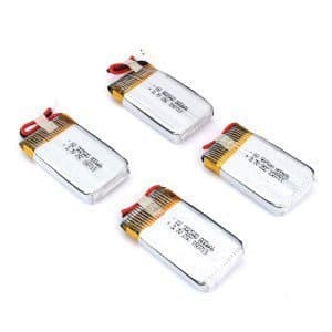 4 delar uppgraderat 3,7V 850 mAh 25C Lipo laddningsbart utbytningsbatteripaket för Syma X5SW X5SC fyrhjulingar - Längre flygtid och överladdningsskydd
