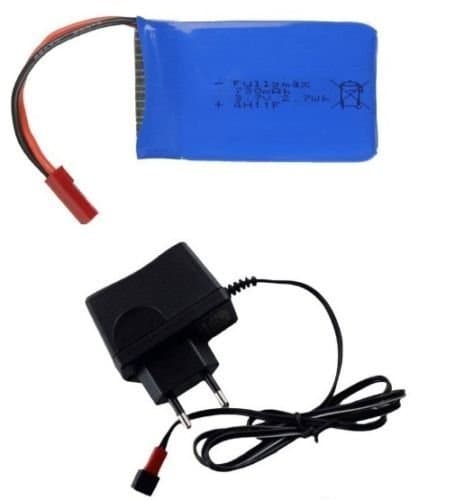 Oplader + 1 PIECE V686G af V686-20 3,7V 730 mAh-bakterier JJRC V686G RC FPV Quadcopter