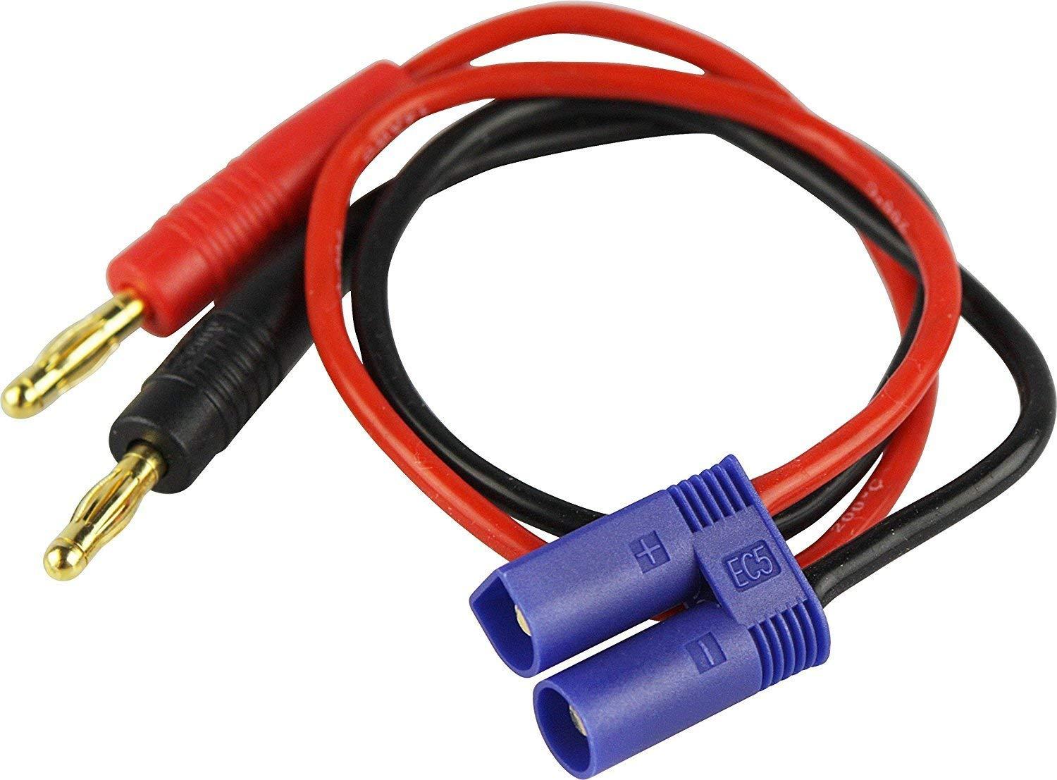 1 stykke batteriopladningskabel EC5 han til bananstik til RC Drone Quadcopter dele