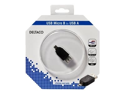 USB-kabel USB 2.0 A ho-micro B ha Svart