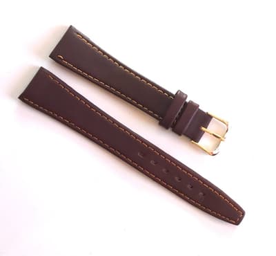 Klockarmband Brunt Kalv 18mm Guld