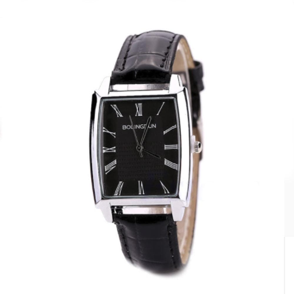 Enkel fyrkantig herrklocka m svart armband - Olika färger