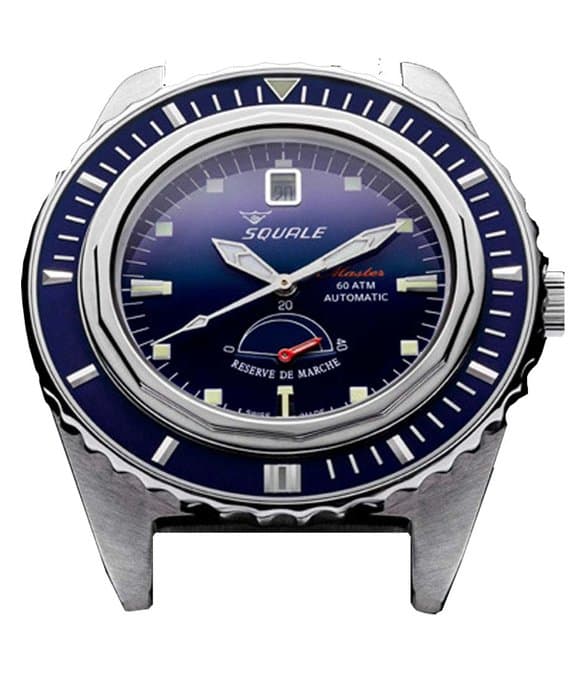 Squale Ladies, Men, Unisexwatch Master blau Vintage Leder braun automatic, Divers´ watch