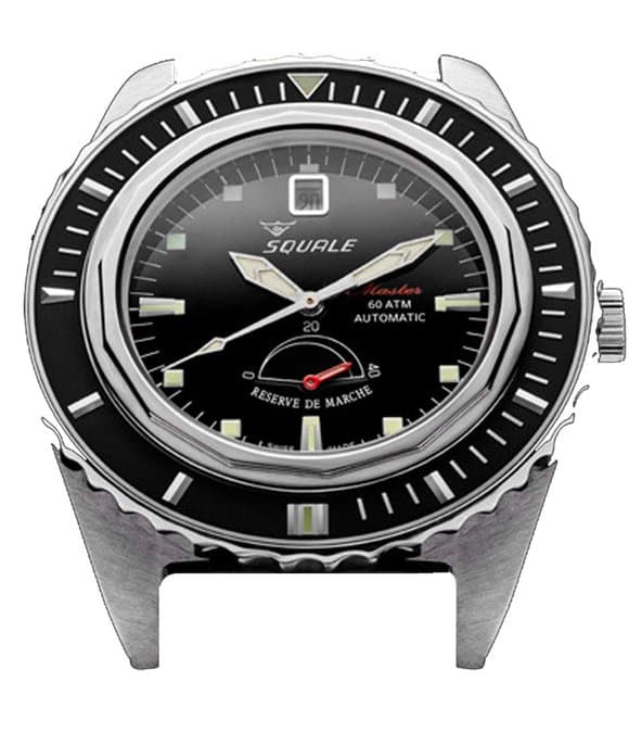Squale Ladies, Men, Unisexwatch Master schwarz Vintage Leder schwarz automatic, Divers´ watch