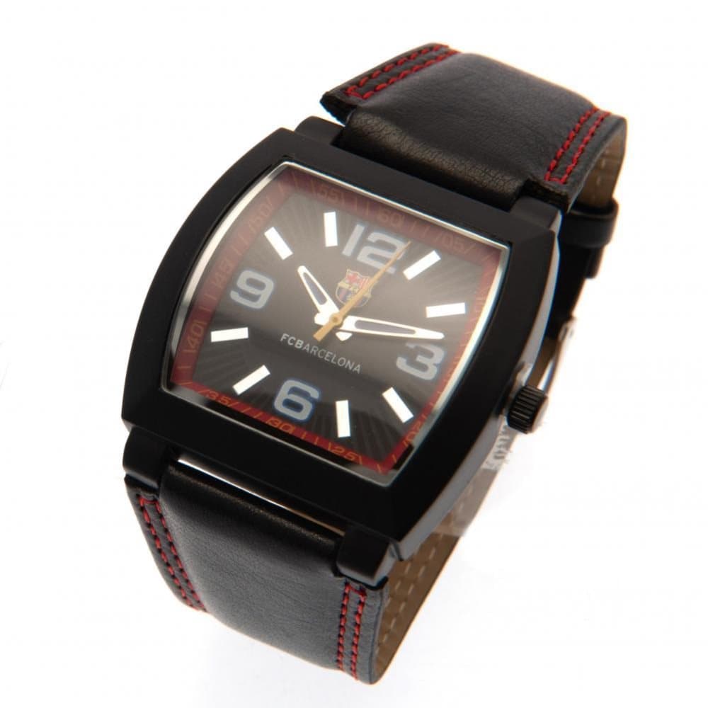 FC Barcelona Mens Leather Analogue Watch