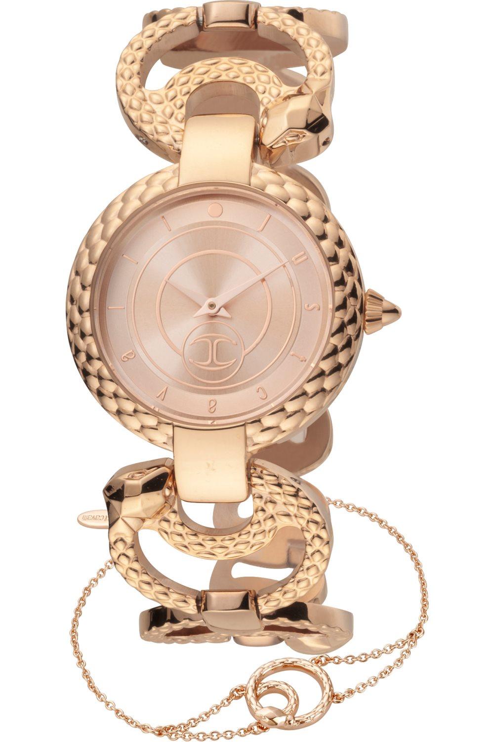 Just Cavalli Glam Chic Snake Watch JC1L074M0045 - Plated Stainless Steel Ladies Quartz Analogue
