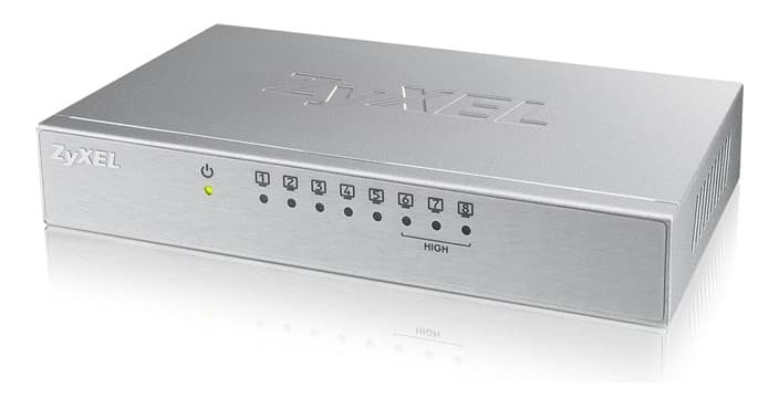 ZyXEL ES-108A v3, 8 Pors switch, 10/100Mbps, aluminium, gray
