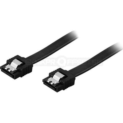 Diverse Kbl S-ATA 6Gb rak-rak 0,7m, lås-clips, svart