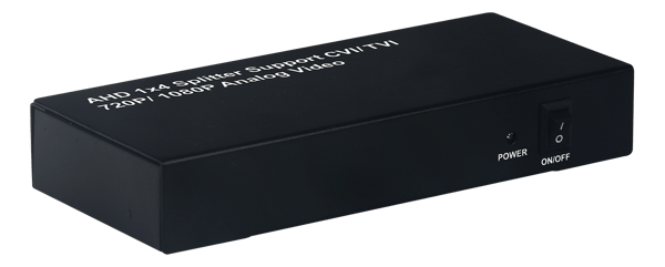 AHD/TVI/CVI 1-4 Splitter, 1xAHD/CVI /TVI inp,4xAHD/CVI /TVI outp,black