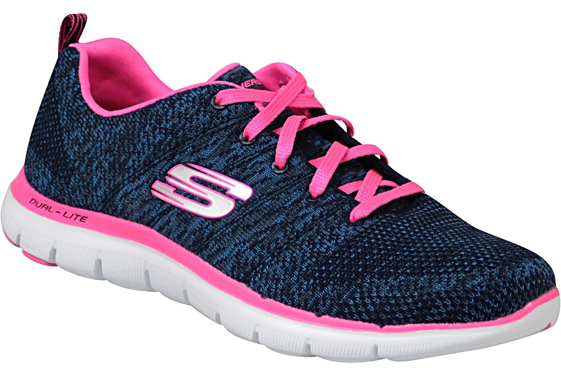 Fitness skor, Dam, Skechers Flex Appeal 2.0 12756NVHP, Blå Skor