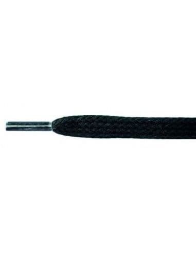 Skosnöre - Vaxad bomull Svart Platt 6mm