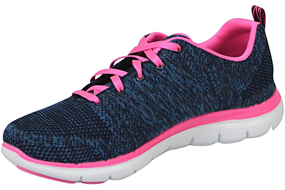 Fitness skor, Dam, Skechers Flex Appeal 2.0 12756NVHP, Blå Skor