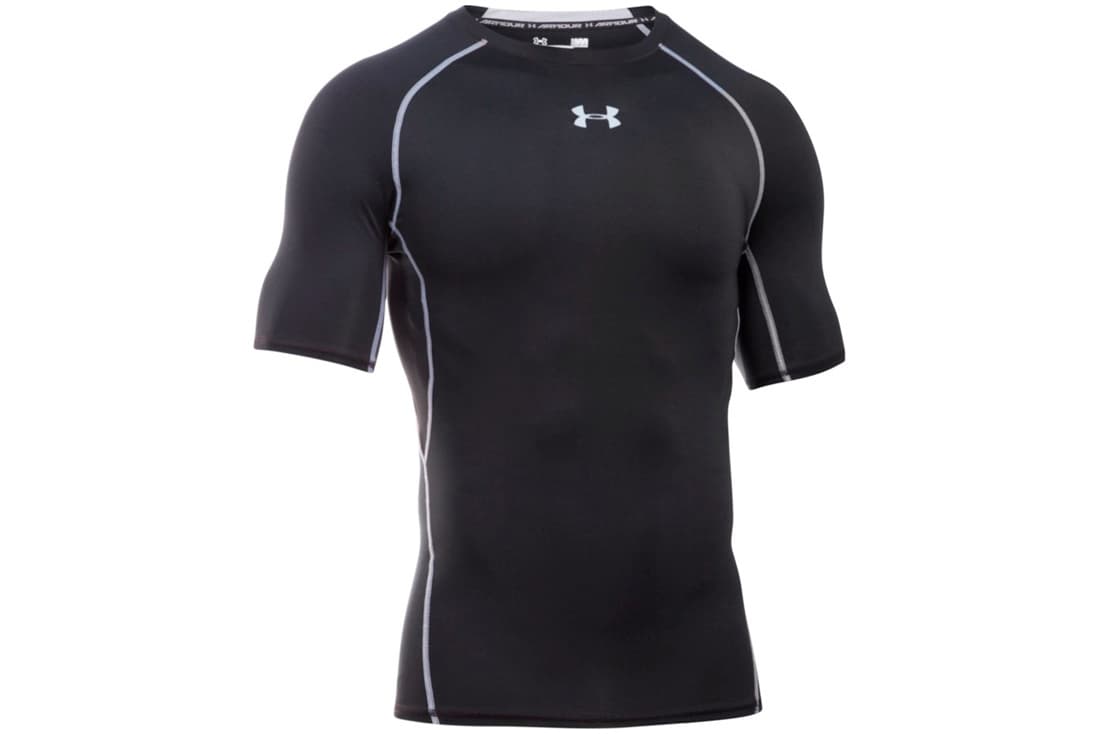 UA HG Armour SS, Mand, T-shirt kompression, sort
