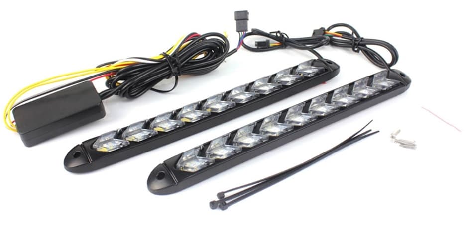 DRL ljus, Dynamisk Blinkers, Vitt/Gult Ljus
