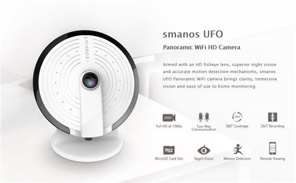 Smanos UFO Panoramic WiFi HD Camera