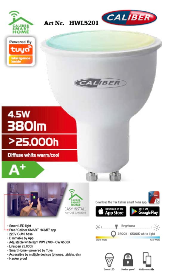 Caliber Appkontrollerad Smart LED Belysning HWL5201