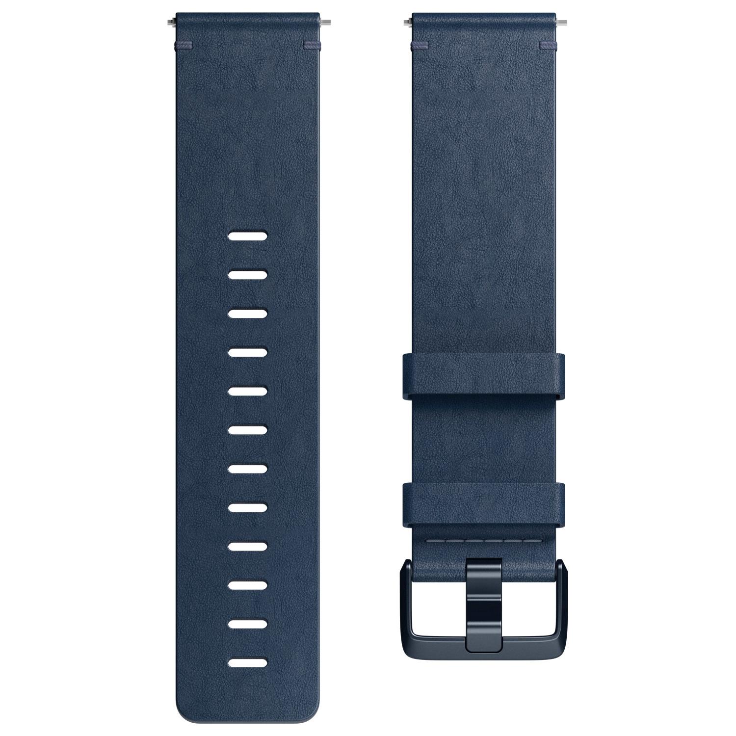 Fitbit Versa Lær Armbånd Mørkeblå Small