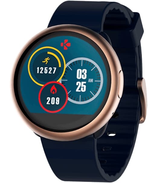 MyKronoz ZeRound 2 Smartwatch /w Silicone band Pink Gold/Blue