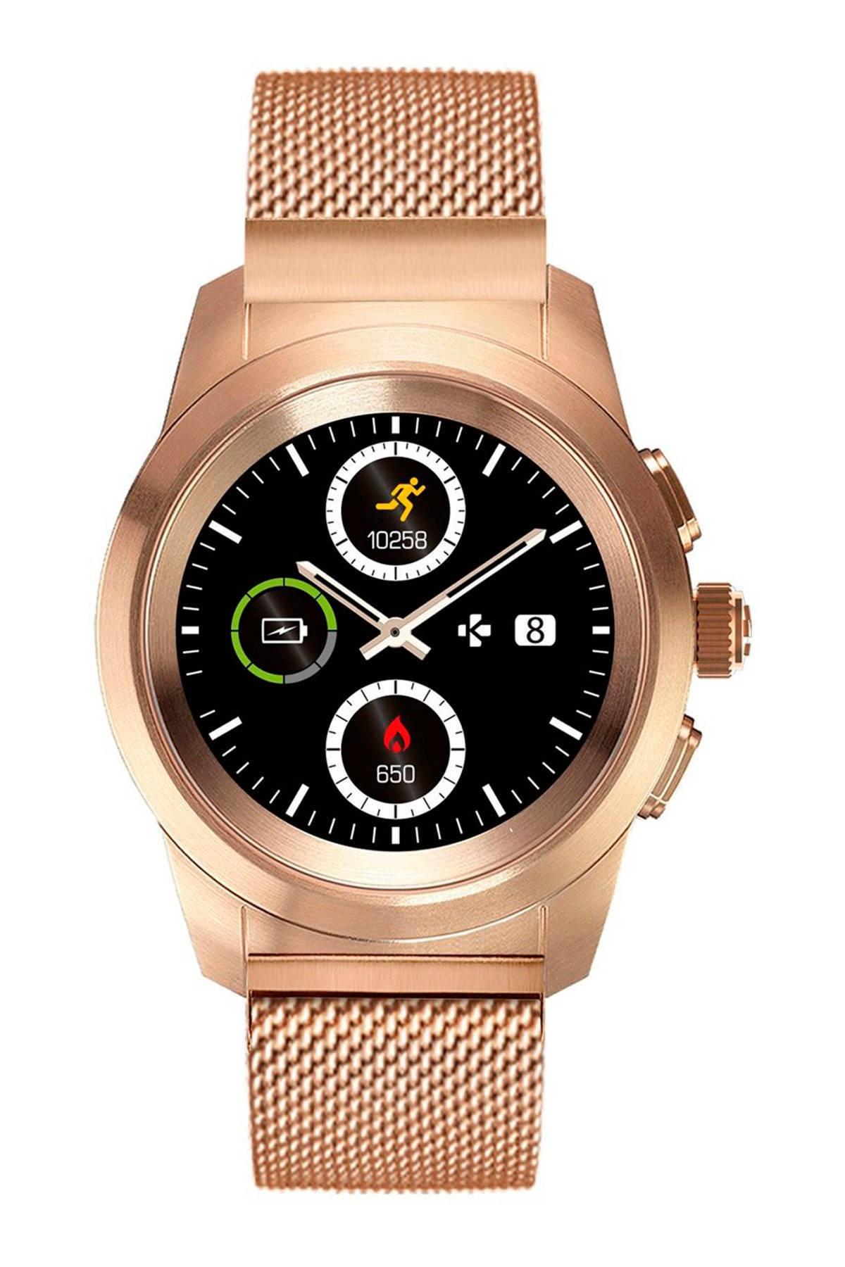 MyKronoz ZeTime 44mm Hybrid Smartwatch /w Milanese band /Pink Gold
