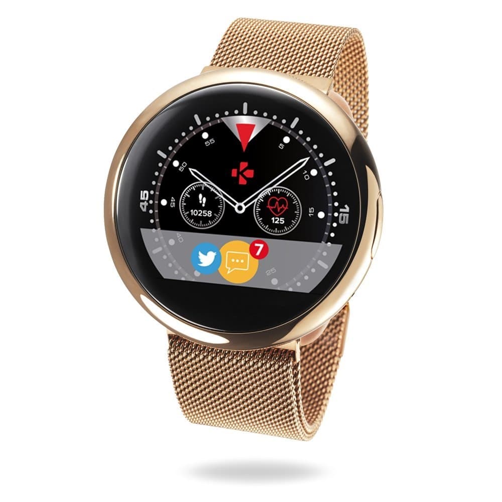 MyKronoz ZeRound 2 HR Smartwatch /w Milanese band Pink Gold/Pink Gold