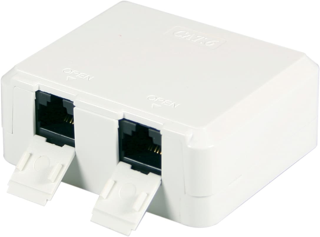 DELTACO Vægudtag Cat6, surface UTP, 2xRJ45